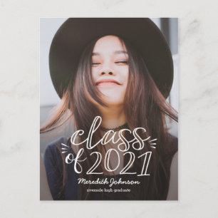 Fun Script Graduation Postcard