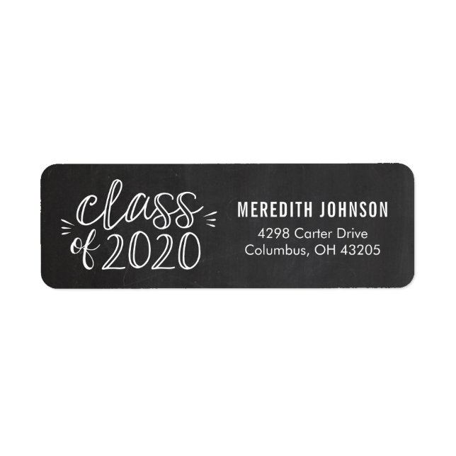 Fun Script Graduation Return Address Label (Front)