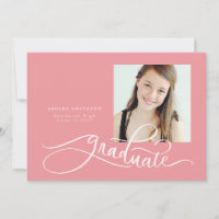 Fun Script Handlettered Graduation Announcement