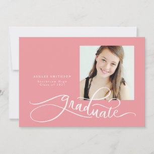 Fun Script Handlettered Graduation Announcement
