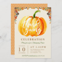 fun script watercolor pumpkin thanksgiving dinner
