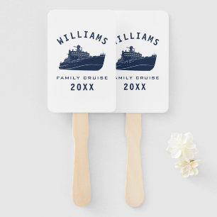 Fun Sea Cruise Ship Family Reunion Summer Vacation Hand Fan