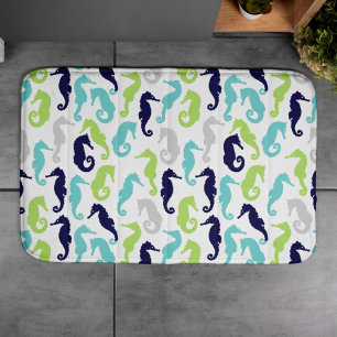 Fun Sea Horses Pattern Bath Mat