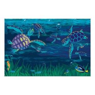 Fun Sea Turtles Poster