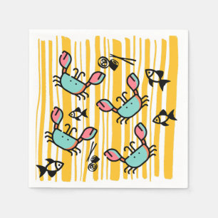 Fun Seafood Crab Fish Napkin