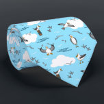 Fun Seagull Sea Birds Colourful Seaside Beach Tie<br><div class="desc">Fun turquoise blue tie printed all over with a colourful hand drawn pattern of seagull birds in various positions</div>