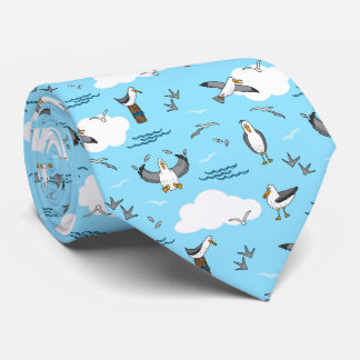 Fun Seagull Sea Birds Colourful Seaside Beach Tie