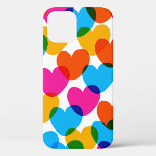 Fun seamless vintage love heart background in pret iPhone 12 case