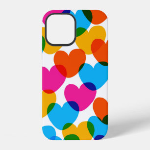 Fun seamless vintage love heart background in pret iPhone 12 case