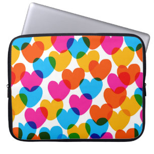 Fun seamless vintage love heart background in pret laptop sleeve