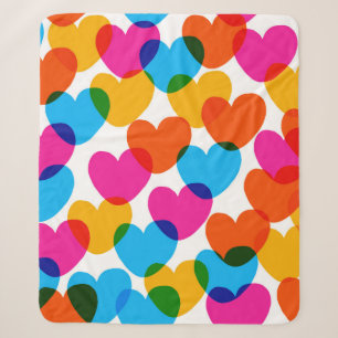 Fun seamless vintage love heart background in pret sherpa blanket