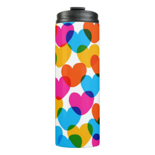 Fun seamless vintage love heart background in pret thermal tumbler