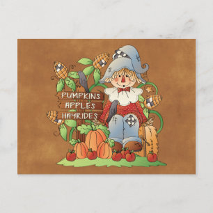 Fun Seasonal scarecrow any purpose postcard
