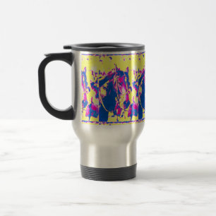 Fun Seattle Slew Thoroughbred Racehorse Watercolor Travel Mug