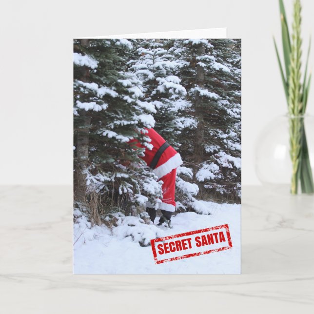 Fun Secret Santa Christmas Greeting Card! Holiday Card (Front)