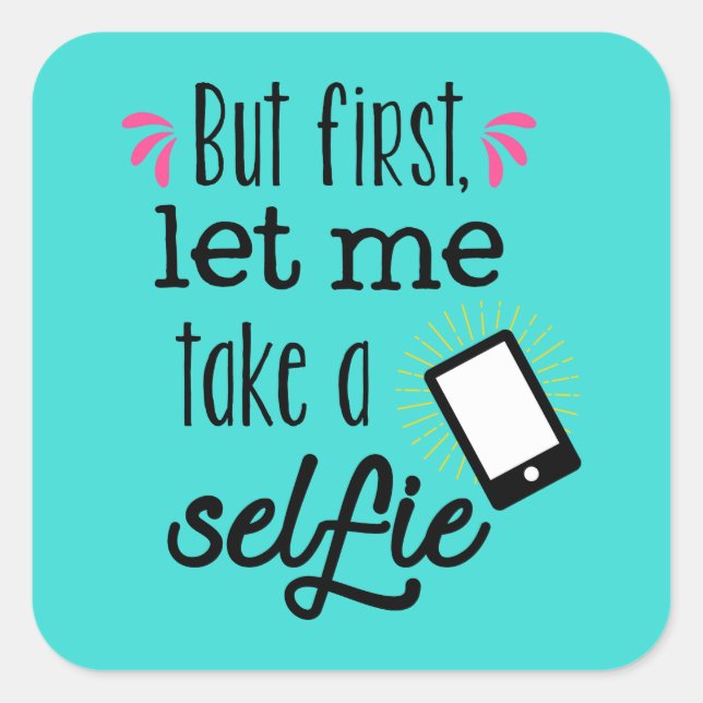 Fun selfie lovers word art sticker (Front)