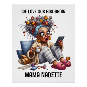 Fun Senior With Birds Poster