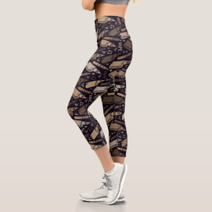 Fun Shades of Brown Vape Pattern Capri Leggings