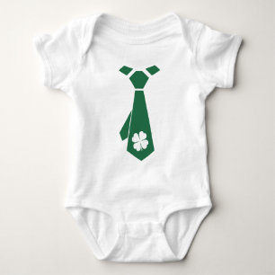 Fun Shamrock Tie St. Patrick's Day Baby Bodysuits