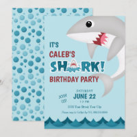 Fun Shark Attack Birthday Party Invitation
