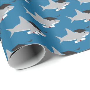 Fun Shark Graduation Wrapping Paper