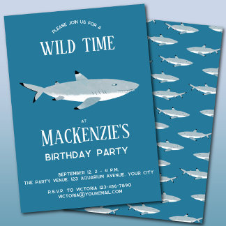 Fun Shark Underwater Birthday Party Invitation