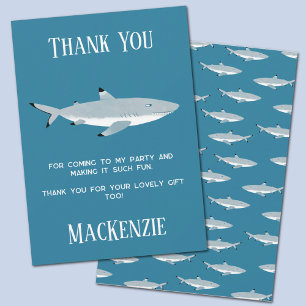 Fun Shark Underwater Party Thank You Invitation