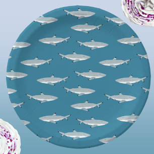 Fun Shark Underwater Themed Paper Plate