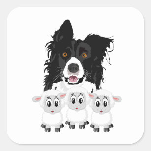 Fun Sheep Herding Dog Square Sticker