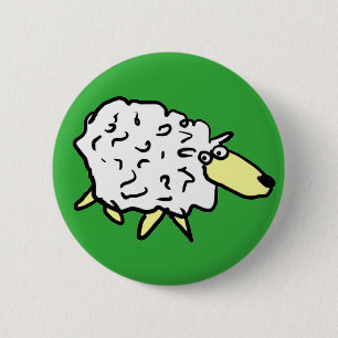 Fun Sheep in a Cartoon Style 6 Cm Round Badge