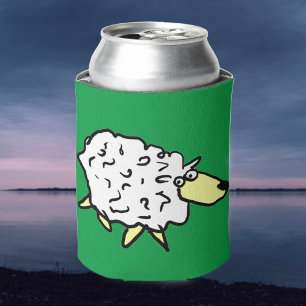 Fun Sheep in a Cartoon Style Can Cooler