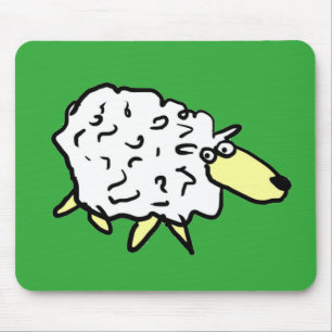 Fun Sheep in a Cartoon Style Mouse Mat