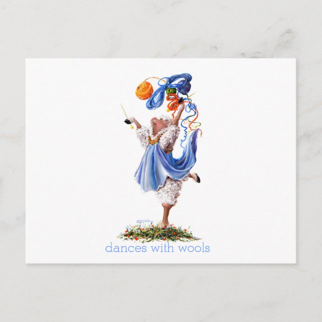 Fun Sheep Incognito Art "Dances With Wools" Postcard (Front)