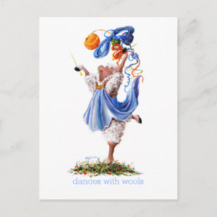 Fun Sheep Incognito Art "Dances With Wools" Postcard