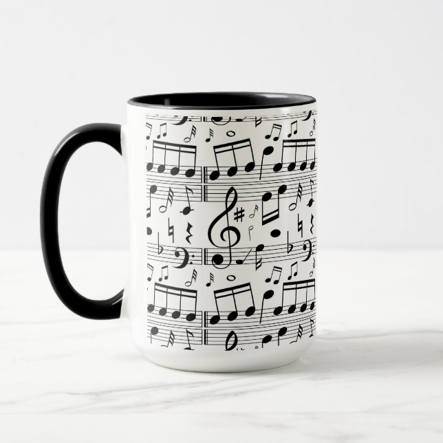 Fun Sheet Music Notes Musician art Mug (Left)