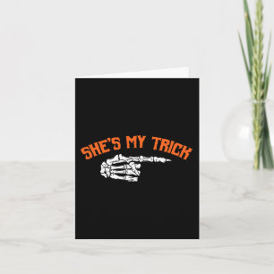 Fun She's My Trick He's My Treat Halloween Couple Card
