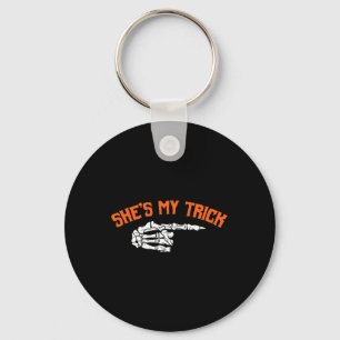 Fun She's My Trick He's My Treat Halloween Couple  Key Ring
