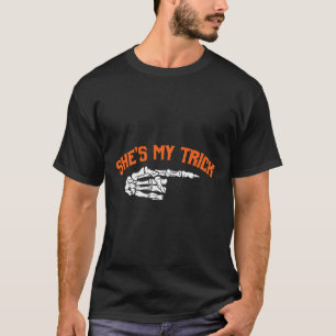 Fun She's My Trick He's My Treat Halloween Couple  T-Shirt
