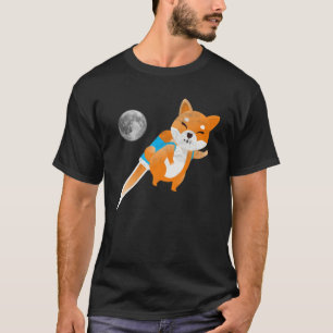 Fun Shiba Inu Crypto Moon Rocket Shib Army Meme Co T-Shirt