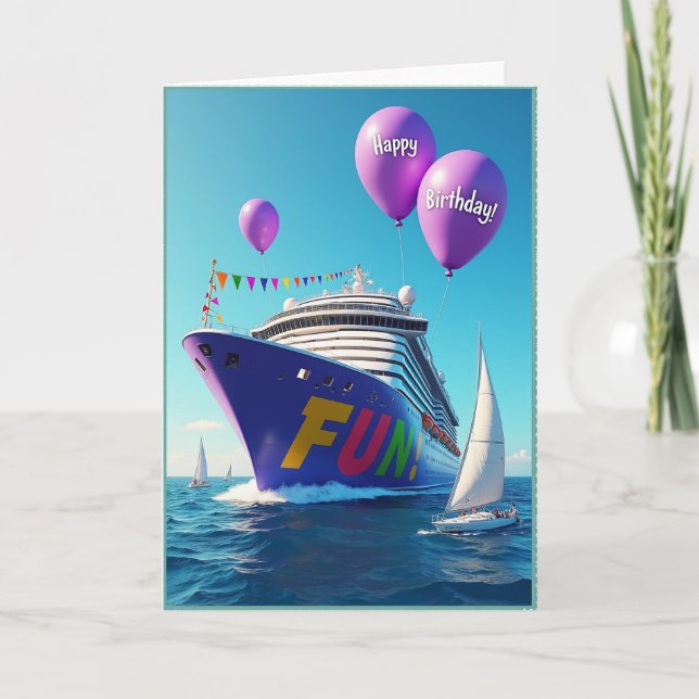 Fun Ship Birthday Card (Front)
