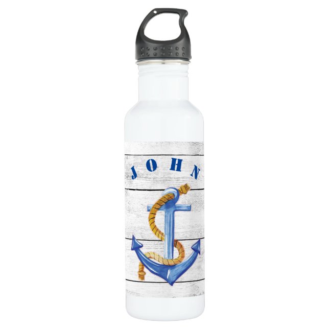 Fun Ships Anchor Personalised  710 Ml Water Bottle (Front)