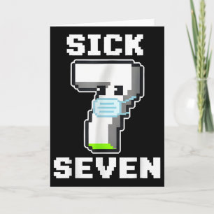 Fun Sick Seven Pixel Meme Halloween Costume Wordpl Card