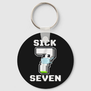 Fun Sick Seven Pixel Meme Halloween Costume Wordpl Key Ring