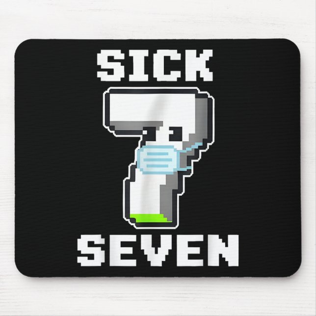 Fun Sick Seven Pixel Meme Halloween Costume Wordpl Mouse Mat (Front)