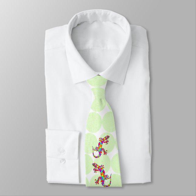 Fun Sidney Salamander Rainbow Tie (Tied)