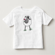 Fun Silly Sheep with Flower, Toddler T-shirt