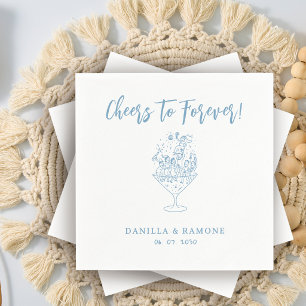 Fun Simple Cheers to Forever Script Wedding Napkin