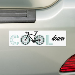 Fun Simple Modern Cool Down Bicycle Friendly Bumper Sticker