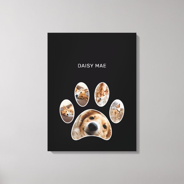 Fun Simple Paw Print Custom Pet Photo Collage (Front)