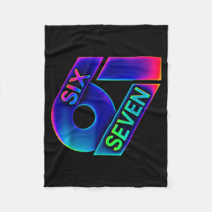 Fun Six Seven 6 7 Meme Colorful Design Fleece Blanket